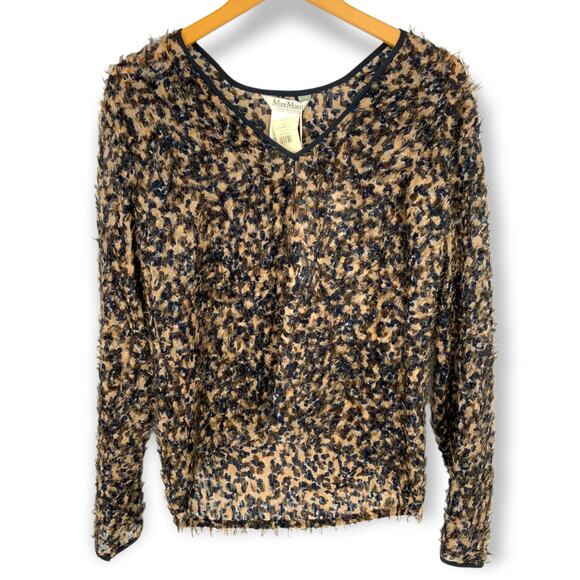 Max Mara | 10 | Vagare Designer Silk Animal Print Top Made in Italy | NWT $645 - Picture 5 of 9